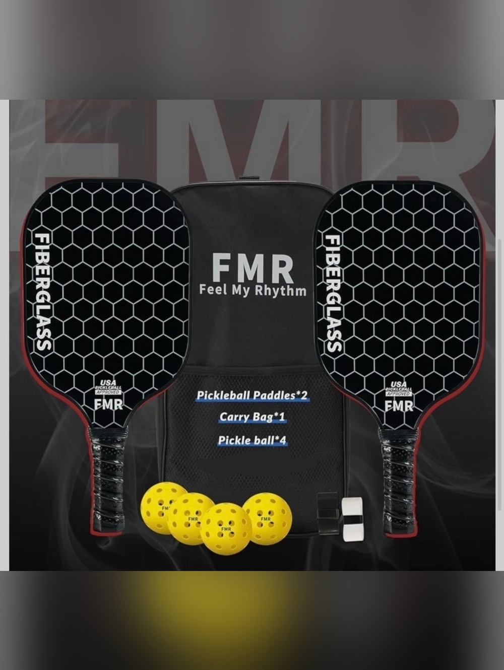 USAPA Approved Pickleball Paddlea, Balls, And Carry Bag